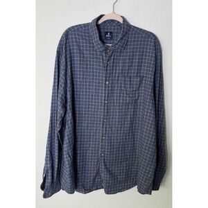 Johnnie-O Shirt Mens 2XL Blue Plaid Long Sleeve Casual Button Down Preppy Casual